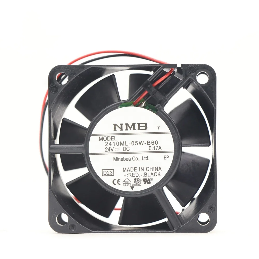 NMB 2410ML-05W-B60 24V DC 0.17A 3.12W 6CM 60X60X25 Inverter Axial Flow Cooling Fan 2410ML-05W-B60-D23 2410ML-05W-B60-EQ5