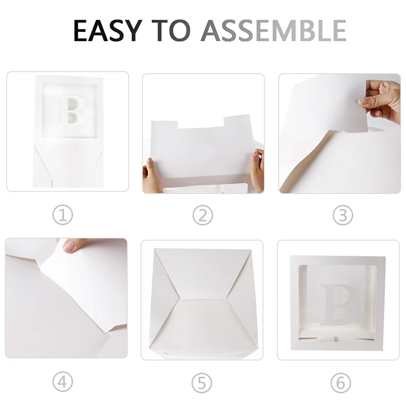 Wedding 1st Birthday Party Decor Latex Balloon Baby Shower Alphabet Name Transparent Packing ONE Box Birthday Balloon Box