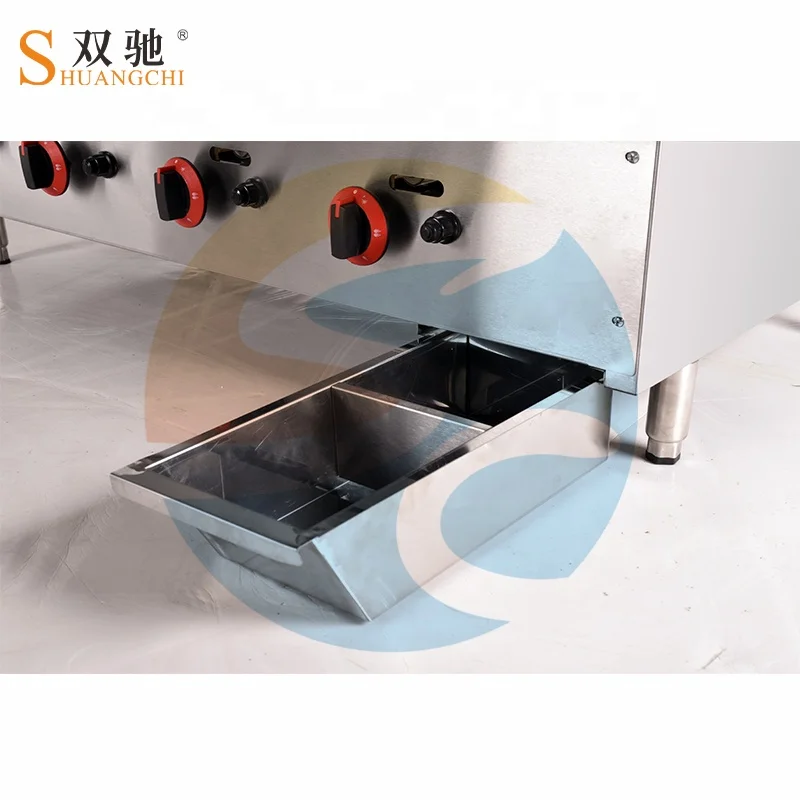 LPG Gas Stainless Steel Hot Plate Kitchen Machine For Restaurant Gas Griddle Commercial 60' Heavy Duty 5 Burners Flattop Grill