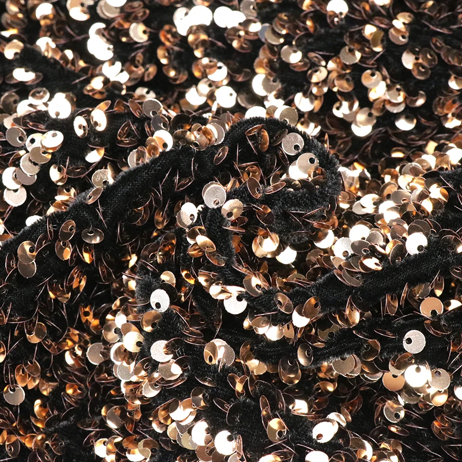 Multiple Colors Available Gorgeous 5mm Reversible Sequin Fabric Embroidery Velvet Ground for Winter Dress