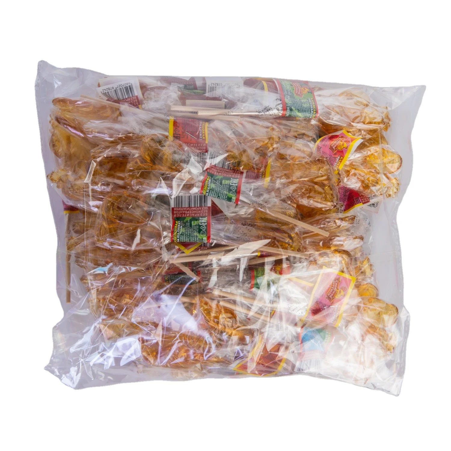 Карамельный леденец, конфеты «Сибирский петушок», жесткие конфеты 8 гр., 80 шт. * 9 bl/Сумка