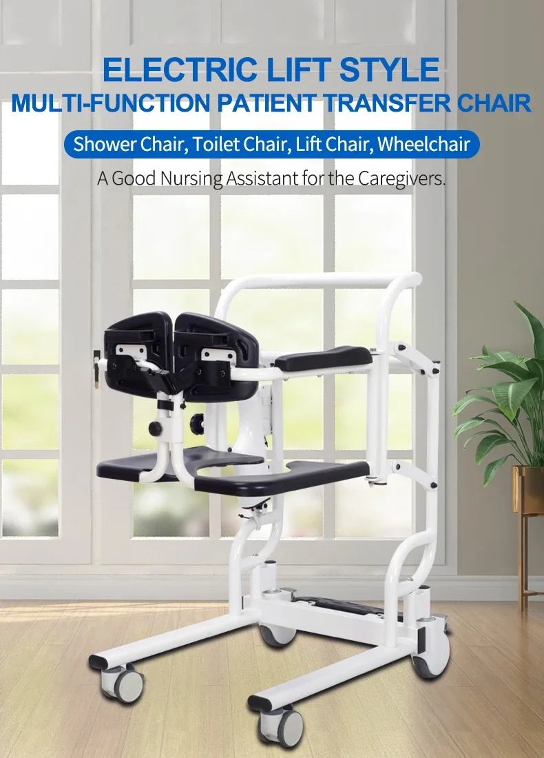 HEPO Hot Sale Wheelchair Toilet Commode Chair Transfer Chair To Toilet For Elderly Electric Patient Lifting Transfer Chair