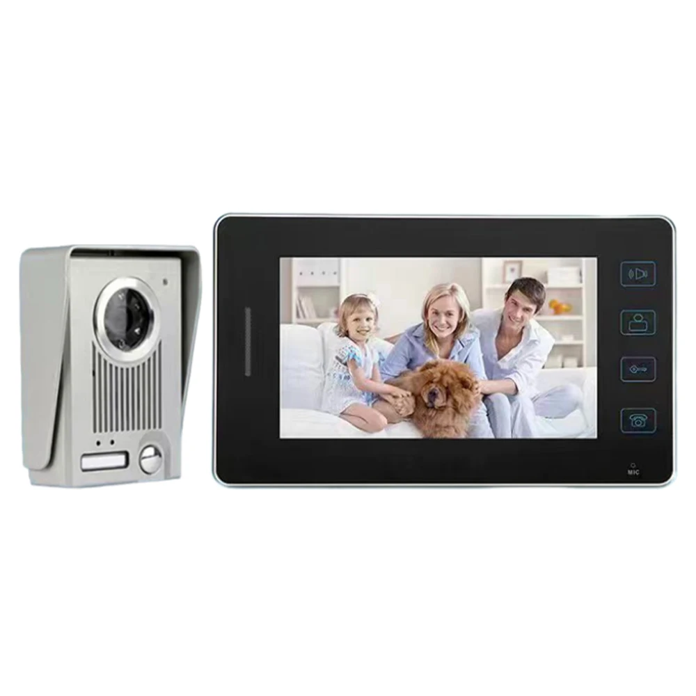 980C + 06C система распознавания лиц визуальный домофон контроля доступа 7-дюймовый цветной сенсорный экран TFT