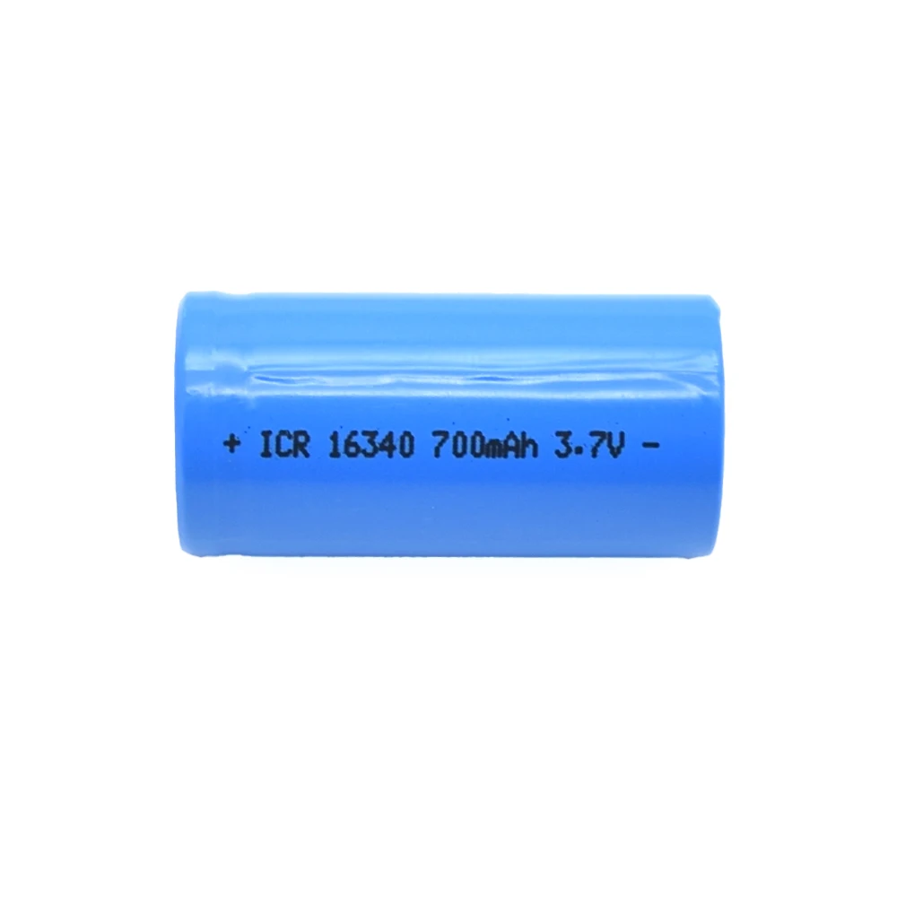 GEB Factory Price ICR 16340 Flat Top Cylindrical Li-ion Lithium Cell Batteries 3.7v 700mah Rechargeable Li Ion Polymer Bateria