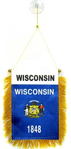 Wholesale High Quality Promotion 100% Durable Polyester Flying Banner Fast Delivery Digital Printing 90*150cm Wisconsin Flag