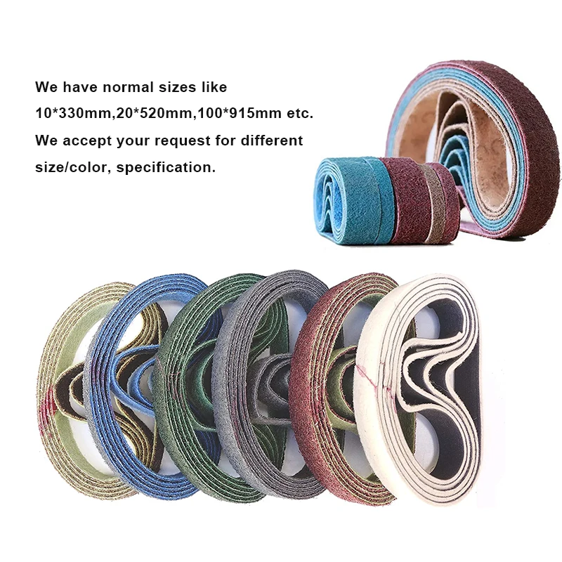 Nylon Abrasive Belt Stainless Steel Brushed Polished Abrasive Belt Stretchable Nylon Fiber Loop Linen Scouring Pad Band