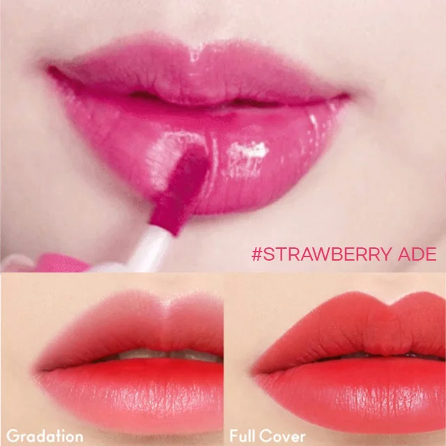 Dear Darling Water Tint Vivid Color Lip Stain, Moisturizing Weightless Non-sticky Finish Smudge-proof Lightweight Lip Tint