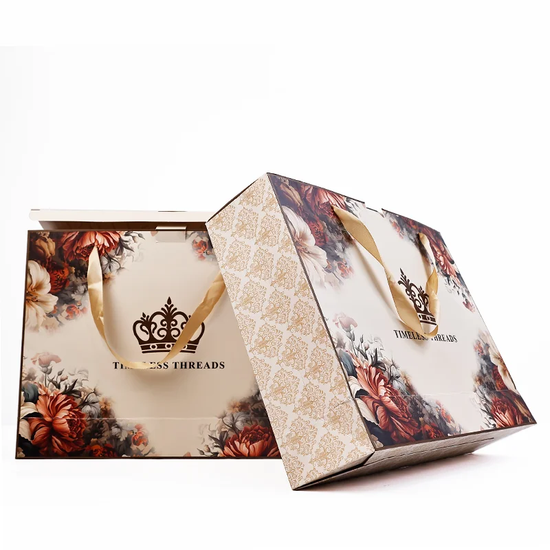 Wedding Towel Candy Box Packaging Bridesmaid Gift Paper Bags With Handles luxury packaging wedding candy box