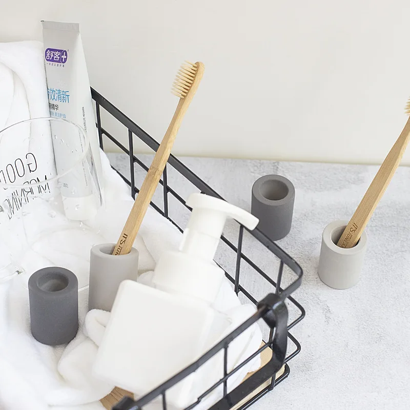 Cute Single Diatomite Bathroom Toothbrush Holder Display Stand Nordic Breathable Absorbwater Toothbrush Holder Stand