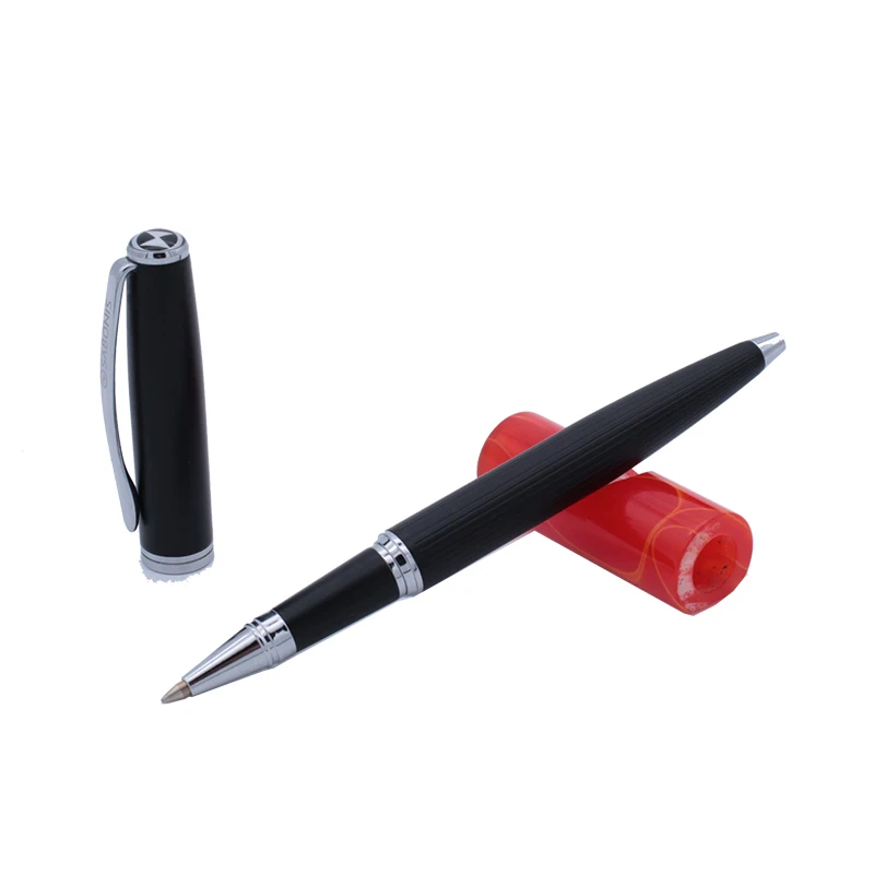 Exclusive brand Custom Metal Black 1.0mm Roller Ball Pen OEM Logo Custom Design Roller Pens luxury