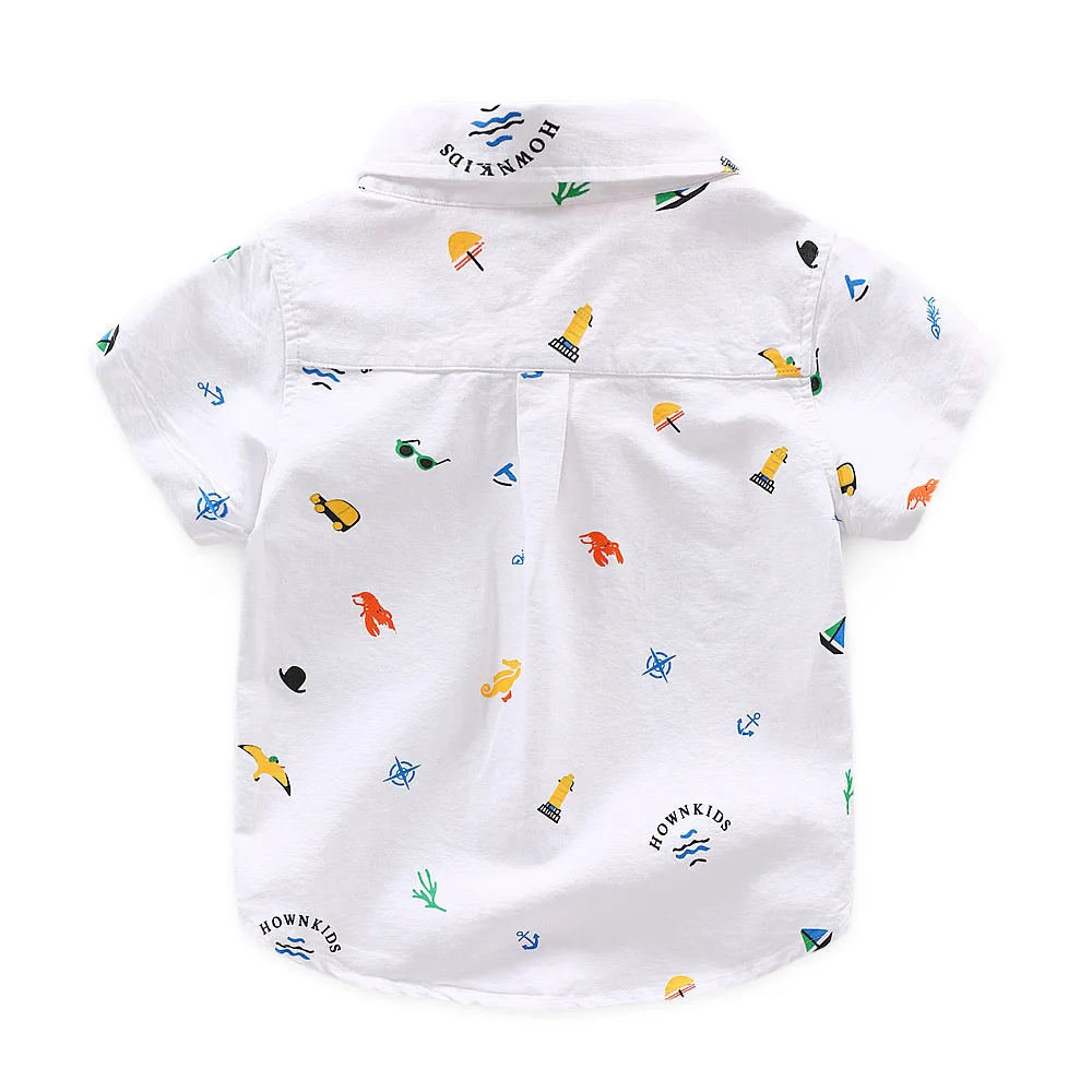 
Wholesale Price Cartoon Baby Boys Short-Sleeved Pocket Shirts 