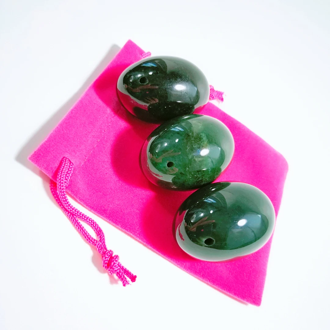 3pcs/set nephrite jade yoni eggs set women body massage kegel exercise natural egg