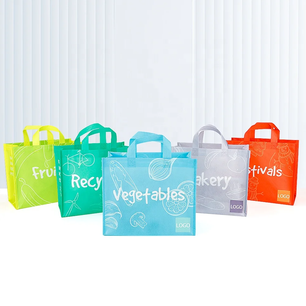 OEM/ODM Reusable 80gsm RPET Tote Eco-Friendly Shopping Non Woven Bag With Custom Logo