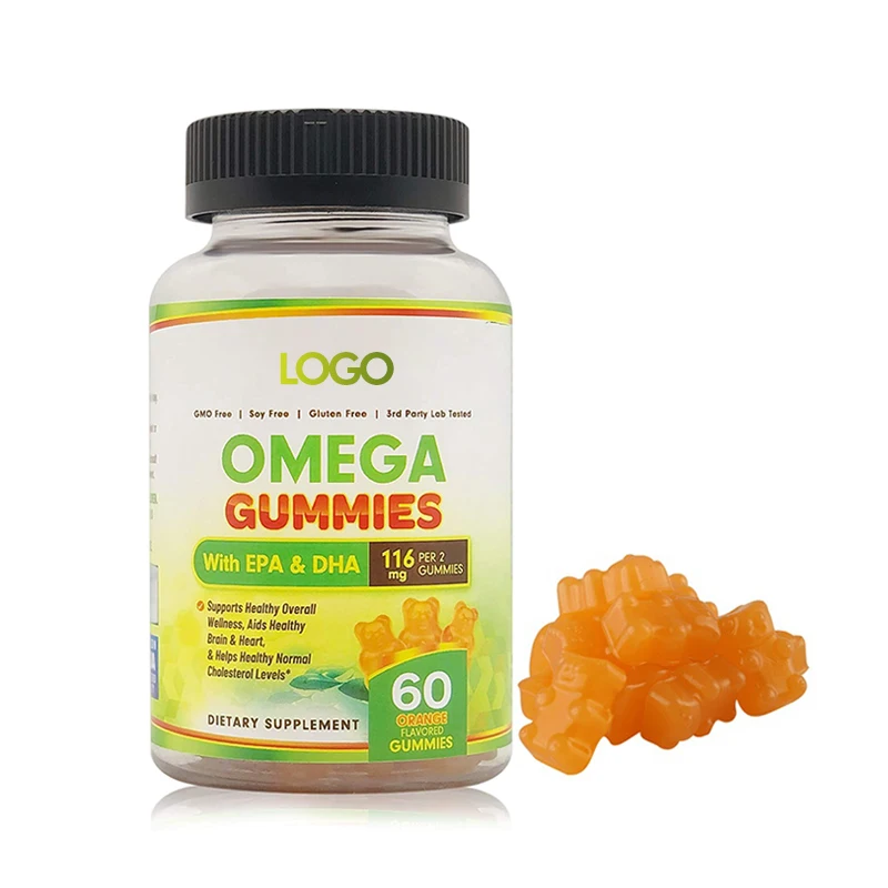 Chinese Supplier OEM Services Private Label Fish Oil Omega 3 Gummies for Support Brain Booster