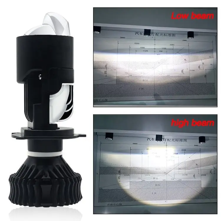 Super Bright Projector LED Headlight Lens Mini H4 LED Headlight Bulbs 9-80V Motorcycle LED Projector Lens