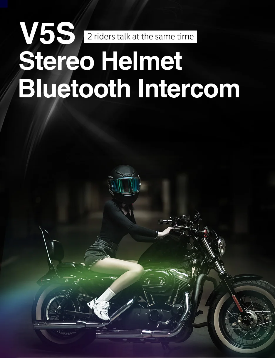 2-Way Full-Duplex Moto Bluetooth Intercom 1000m BT 5.0 Motorcycle Helmet Intercom With Cheap Price