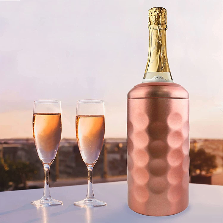 Metal Insulated Beer Cooler For Wine Bottle Cooler  Christmas Gifts Pink  Insulated Steel Wine Bottle Small Wine Bucket Chiller