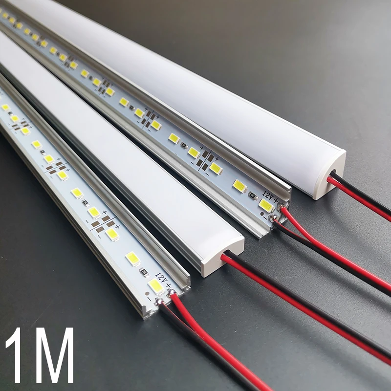DHL 10-20pcs/lot 1m 16W strip aluminum profile for SMD5730 72LEDs 12VDC LED cabinet bar light flat  V profile led hard strip