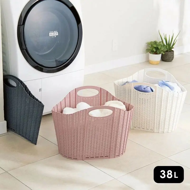 Hot Sell Folding Plastic Laundry Hamper Basket