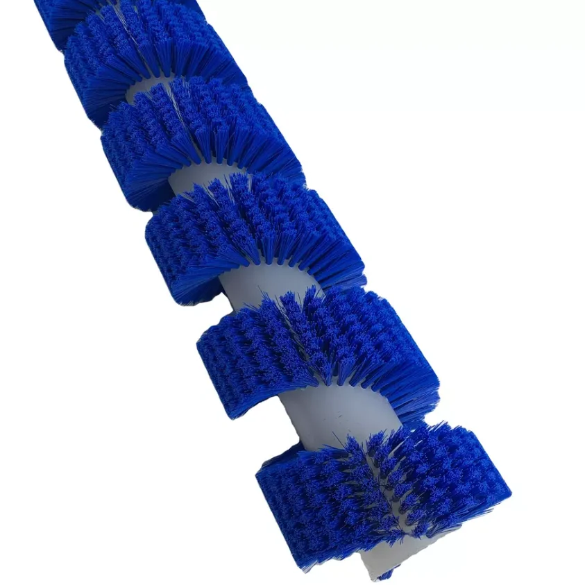 Custom Staggered Pattern Food Industry Blue Nylon Cylinder Roller Brush for Cleaning