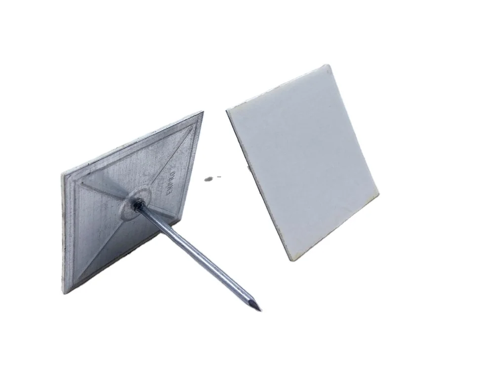 12Ga X63mm Insulation Self Adhesive Stuck Up Hangers With 50X50mm Square Base self adhesive stick pins with washer manufacturers