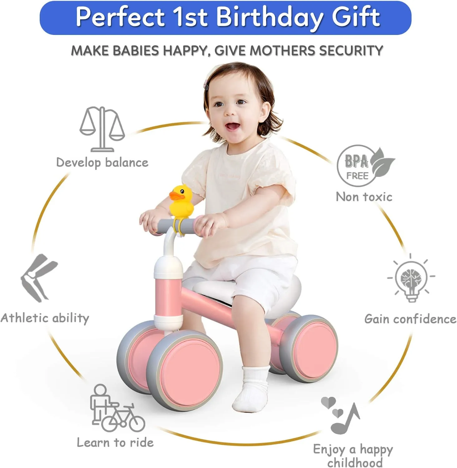 Toddler Learn To Walk Sliding Tricycle Kids Balance Bike Plastic Sport No Pedal Baby Ride On Bike