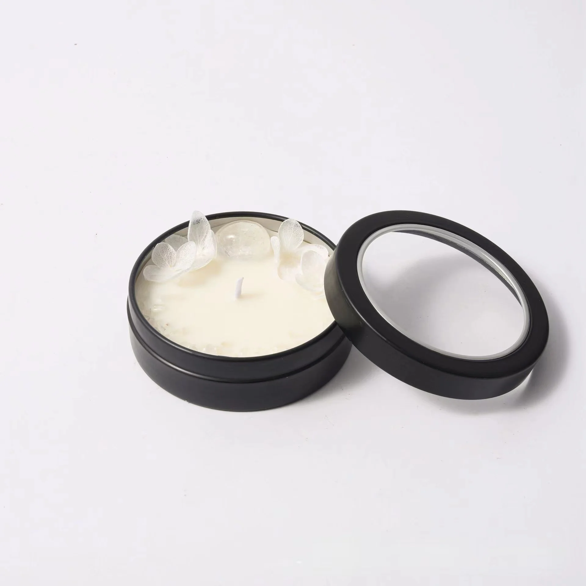 See-Through Tin Jar Wedding Favor Gift Box Tea Light Spiritual Aromatherapy Different Colors Scented Wholesale Candles