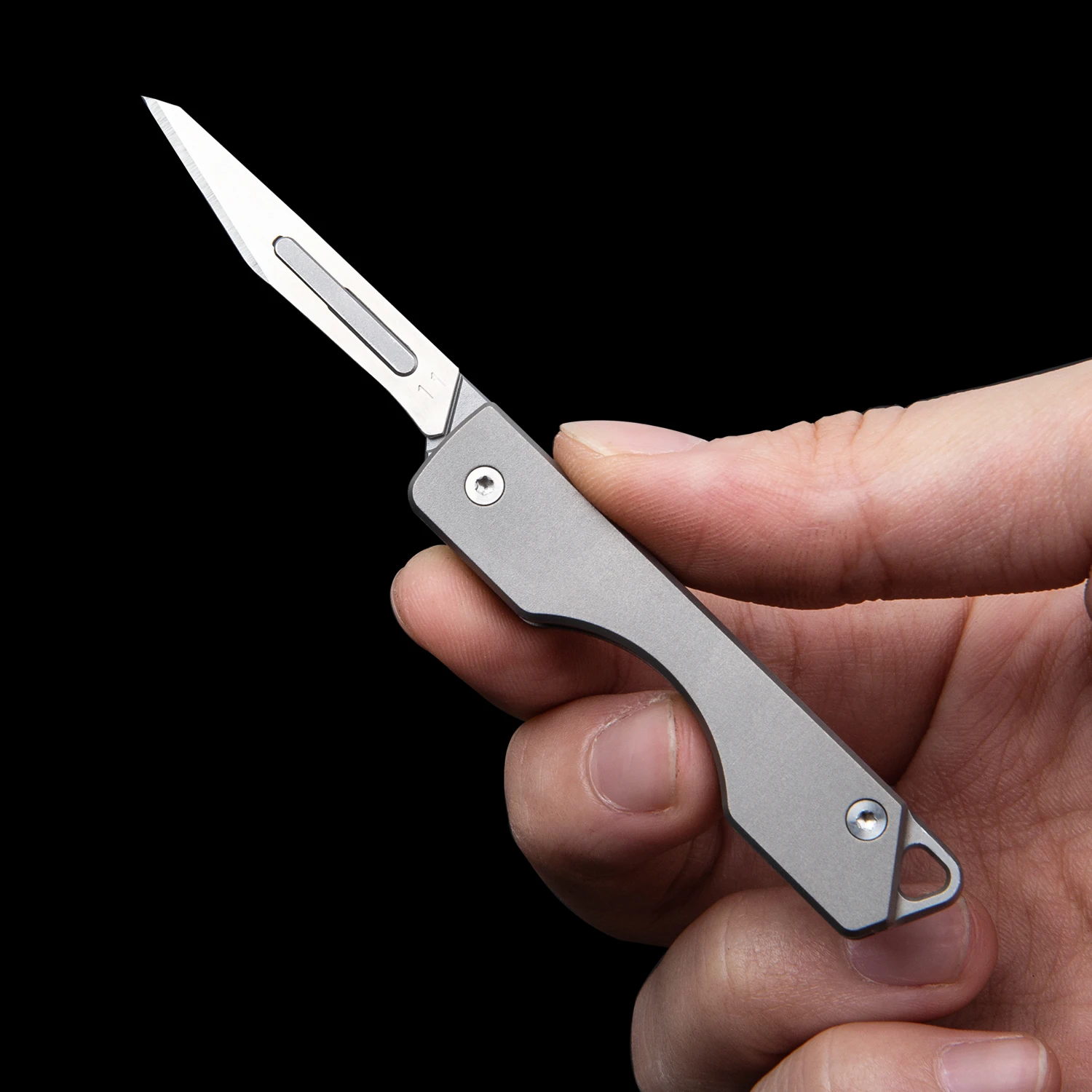 Mini Titanium Alloy Key Knife Portable Quick Blade Replacement Outdoor EDC Tool