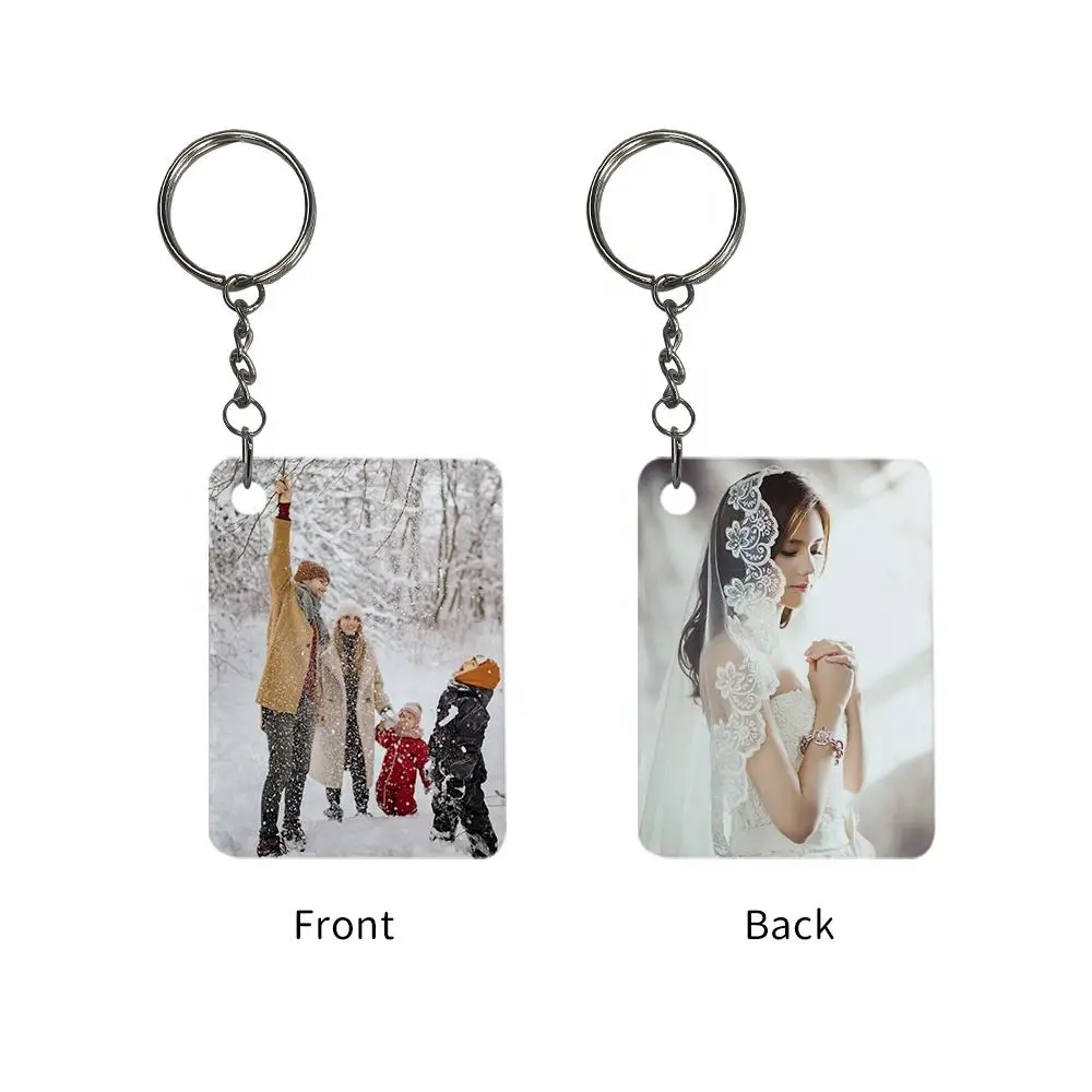 Wholesale Custom Printed Logo Heart Sublimation Keychain Digital Photo Zinc Alloy Keychain Blanks