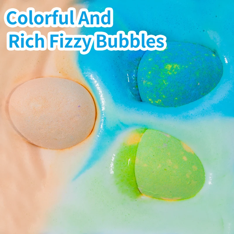 Wholesale Kids Spa Products Bubble Bath Organic Vegan Dino Bathbombs Dinosaur Eggs Bath Bombs With Surprise Toys Inside