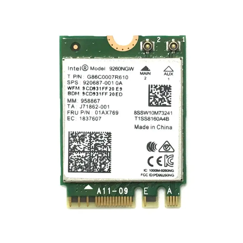 Беспроводной-ac 9260 переменного тока для Intel 9260ac 9260NGW 1730 Мбит PCI-e PCIE 1X Вай-Фай адаптер MU-MIMO BT 5 0 WLAN сетевой