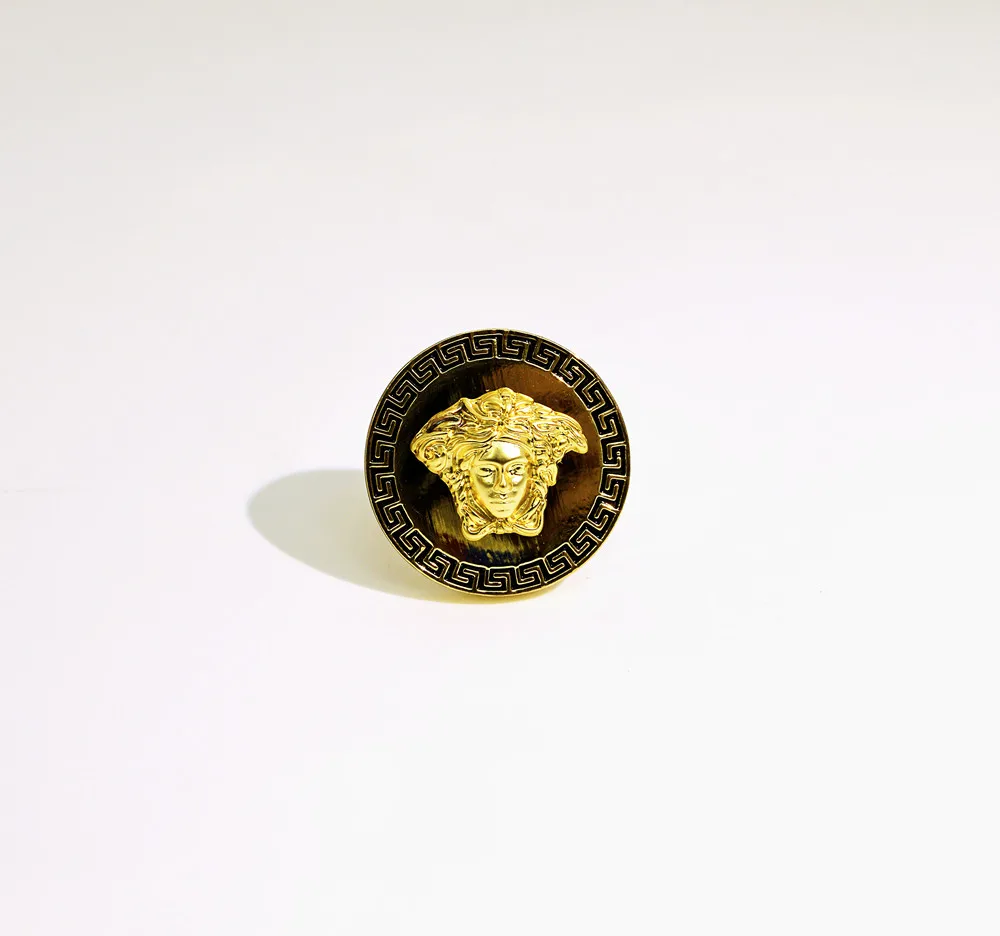 Vintage Silver Gold plated alloy ring Medusa punk ring