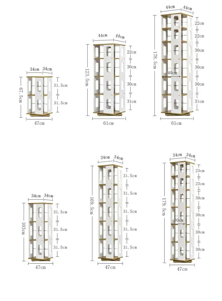 
6 tier furniture book shelf kids revolving bookcase for library living room 