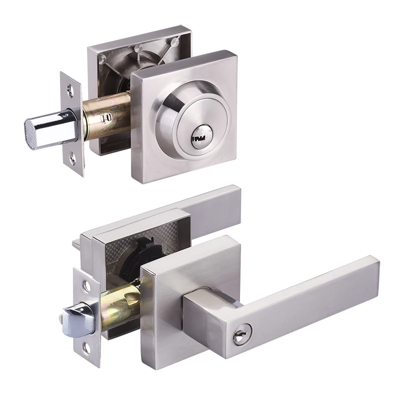 
Zinc Alloy Deadbolt Combination Of Heavy Duty Handle Door Lock Lever Set For Entrance Bathroom 