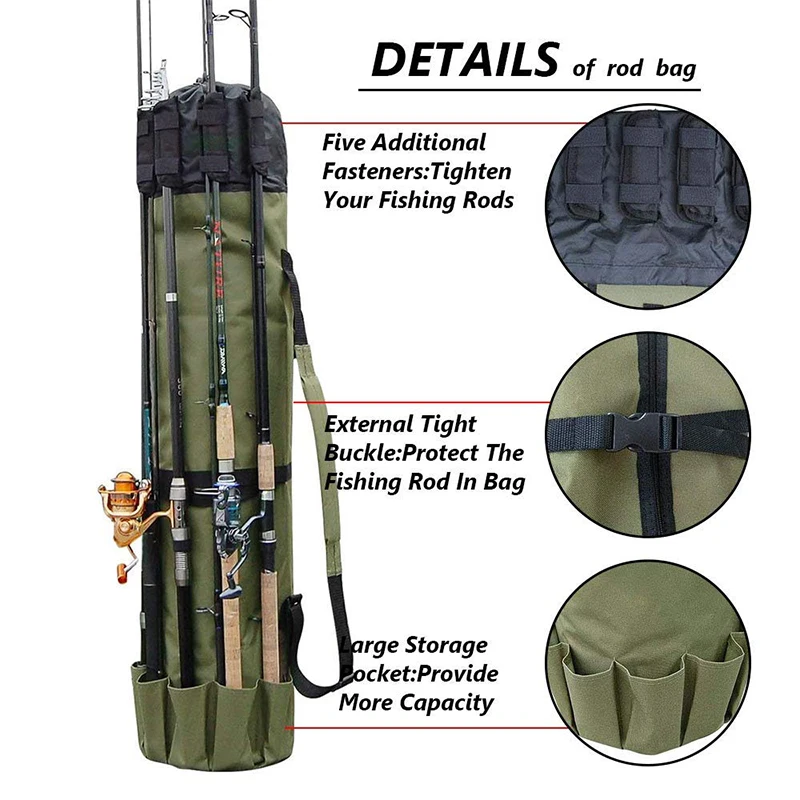 Durable Feeder Fishing Rod Waterproof Fashion Design Fishing Water Prof Reel Bag Multi Function Waterproof Oxford 7-10 Days FB03