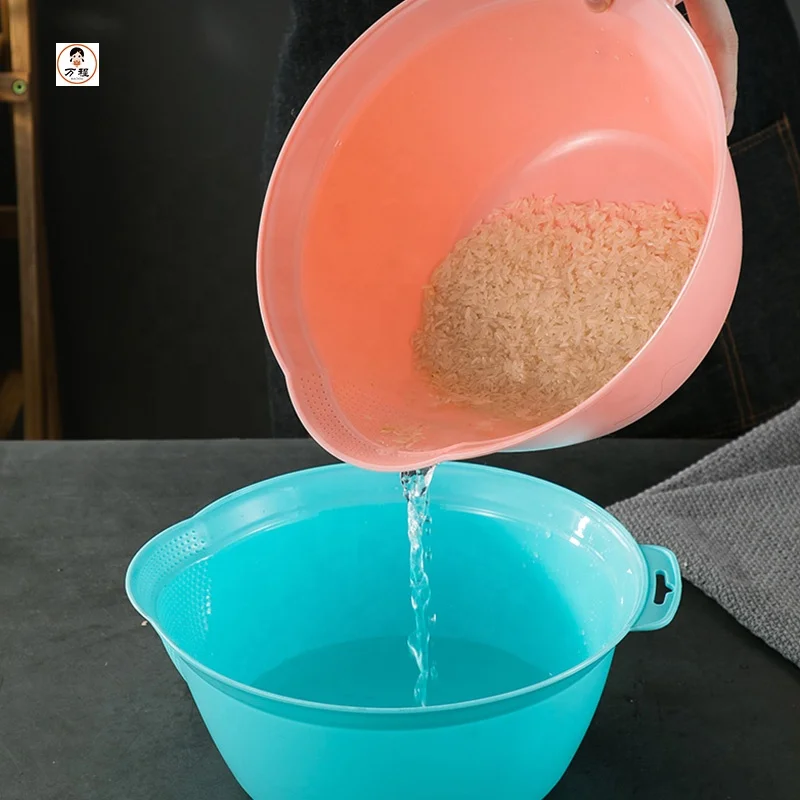 
Two-Piece Suit Stainless Steel Rice Washing Basin Household Kitchen Multi-Function Basin Set 