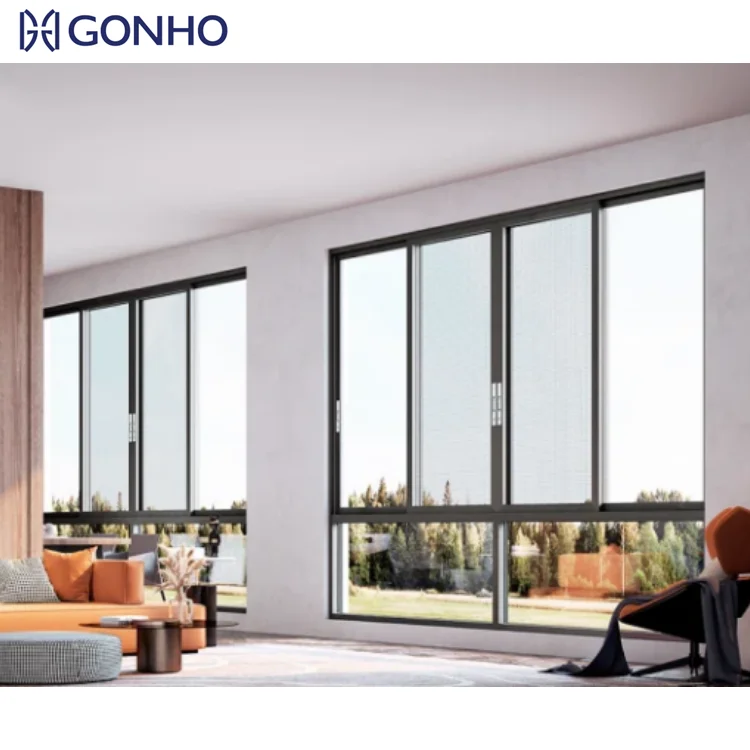 China Top Safety Design Residential Hurricane Impact Aluminum Framed Sliding Window