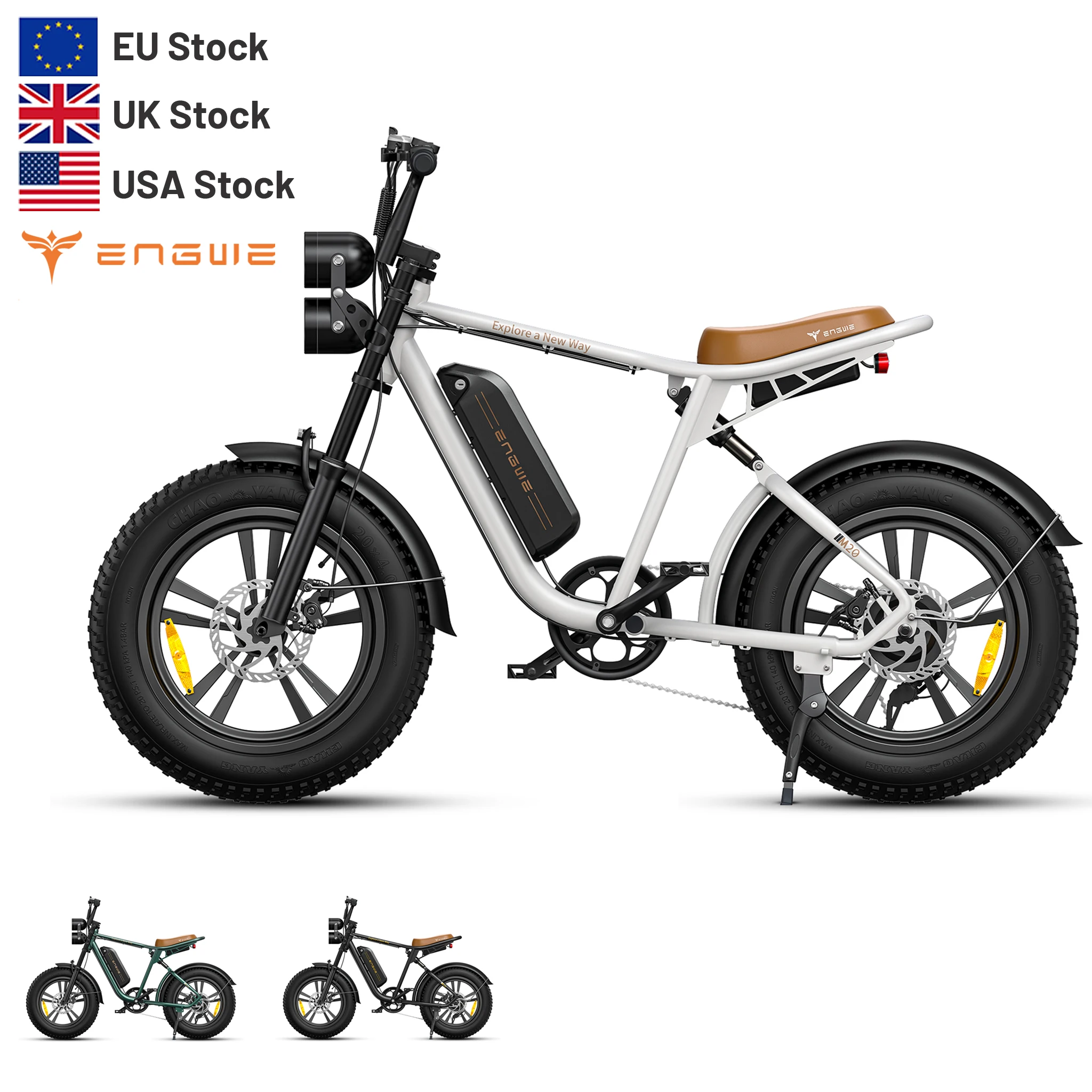 NEW Design ENGWE M20 Good Electric Motorcycle 20 inch Fat Tire Ebike 750W Dual Suspension Mountain Bike