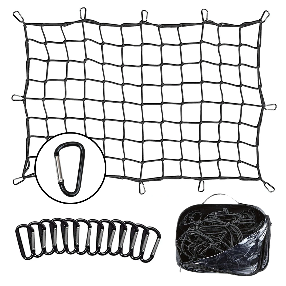 Roof Rack Cargo Net Compatible With Ford Ram Gmc Toyota Chevrolet 8x12 Max Cargo Netting With Handmade Knots 16 Carabiners