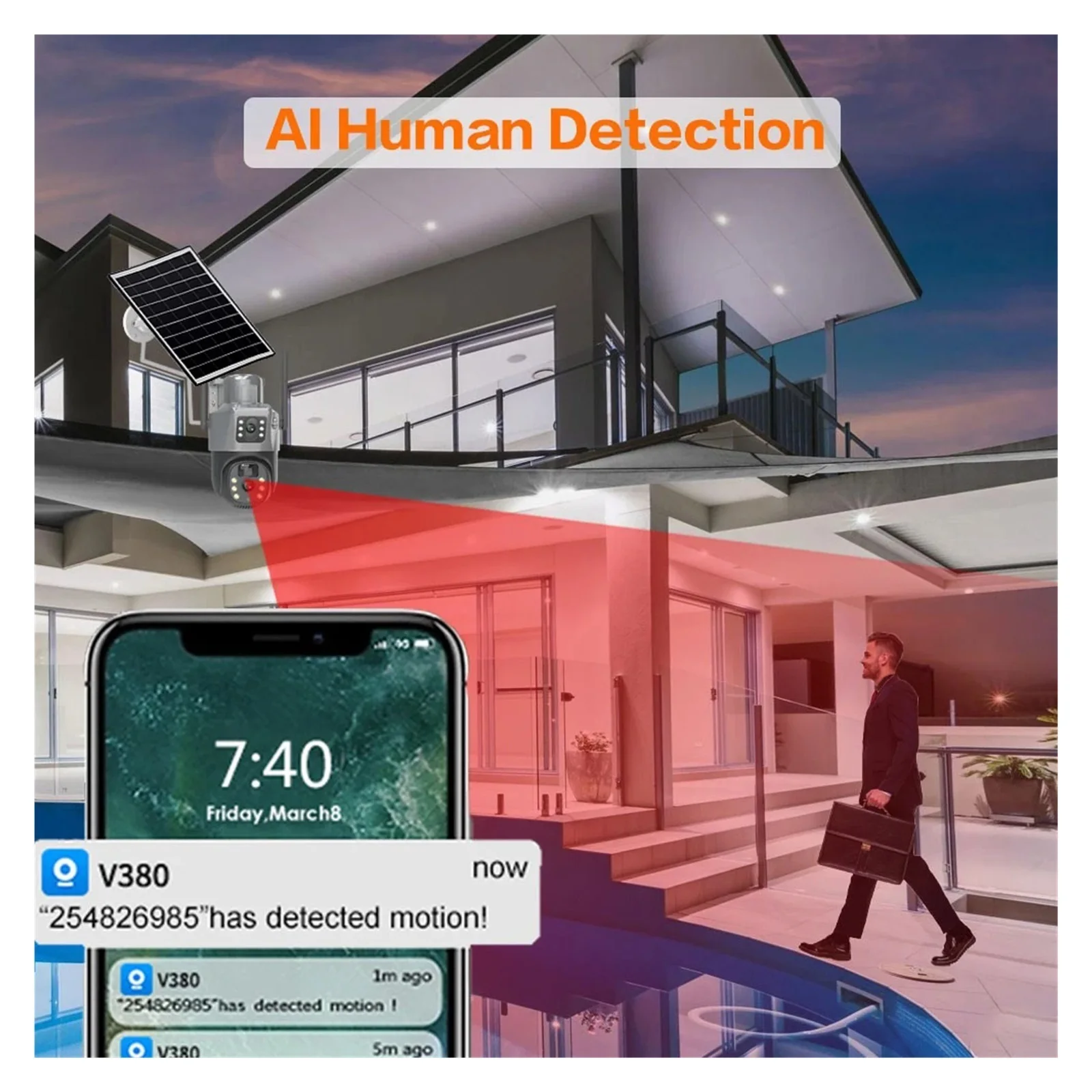 Senhuo Solar Outdoor Security 4K 8MP 4G SIM Card WiFi Wireless AI Humanoid Tracking IP CCTV Surveillance Camera