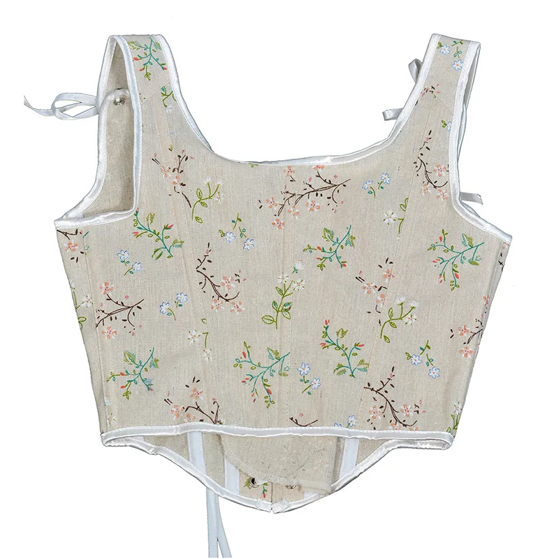 2024 High Quality Bustier Crop Floral Branch Flower Bustiers Crop Top Overbust Corset for Women Sexy Straps Bustier