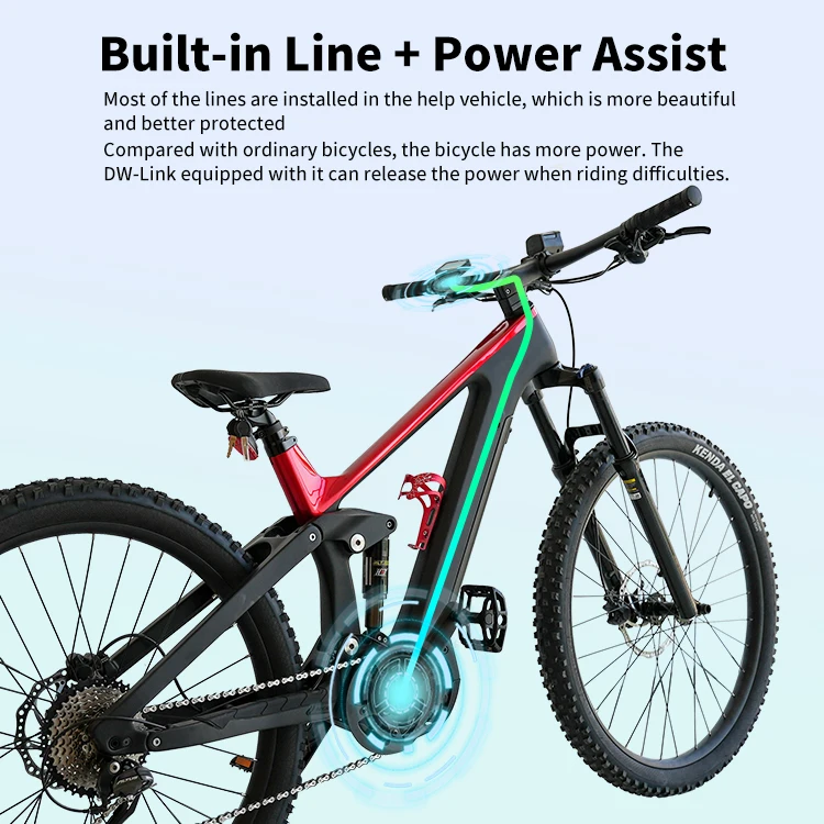 2023 Full Suspension Carbon Fiber Fast Mtb E-Bike Mid Drive 36V Lithium Battery Ebike Electric Mountain Bike E Bicycle For Sale