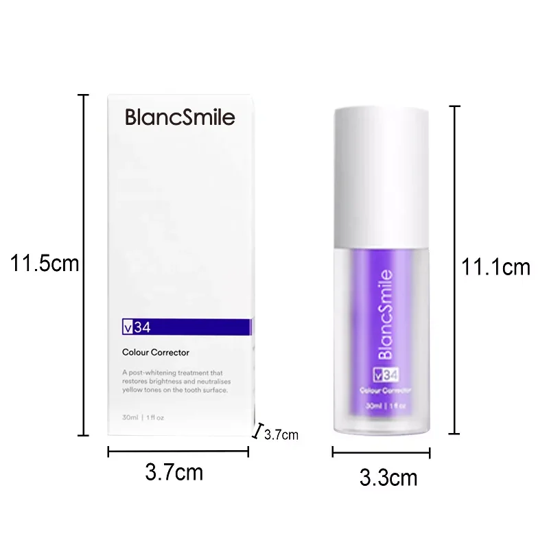 2022 Most Hot Selling Customized Logo Effective Violet Color Teeth Whitening Serum V34 Colour Corrector Tooth Paste