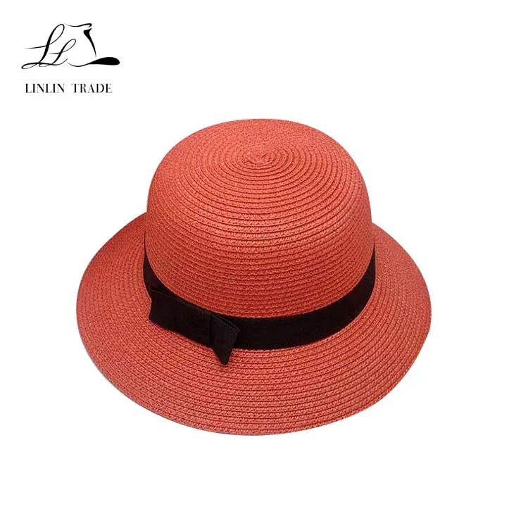 Promotional Cheap Paper Straw Summer Sun Hats For Women Floppy Beach Hat