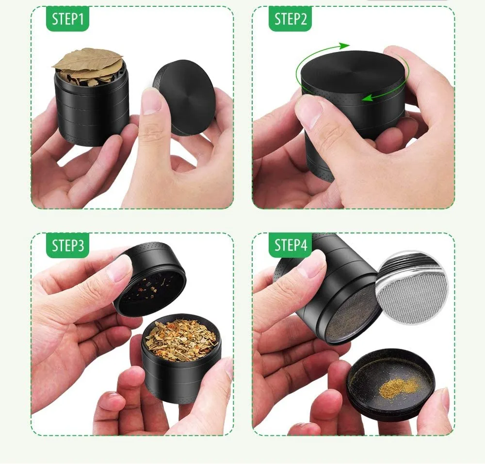 40mm Custom Logo 5 Layer Smoke Grinder Metal Tobacco Grinder Wholesale Herb Grinders