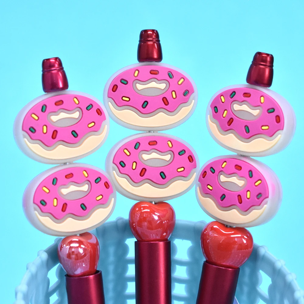 Wholesale Silicone Candy Focal Beaded Pen Keychains Diy Pens Beads Character Pvc Pen Making And Charms For Tops