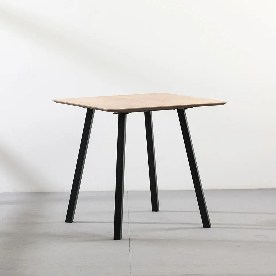 Low Price Wholesale Unique Simple Design Restaurant Dining Set Cheap Wooden MDF Top Metal Legs Dining Table