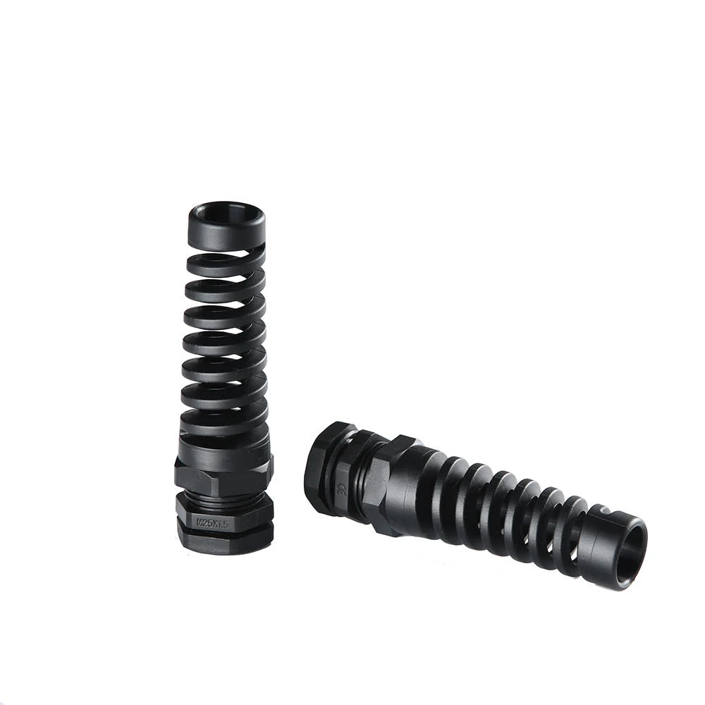 PG7 Cable Gland 3mm-6.5mm Wire Hole Waterproof Nylon Joint Adjustable Locknut with Strain Relief Black