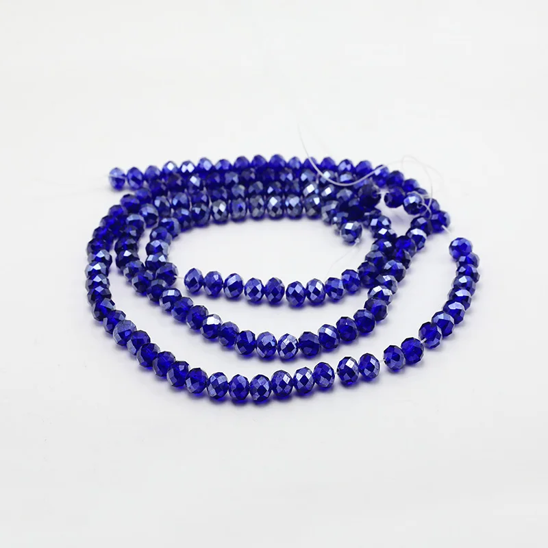 Граненые круглые стеклянные бусины 6x8 мм для изготовления ювелирных изделий своими руками