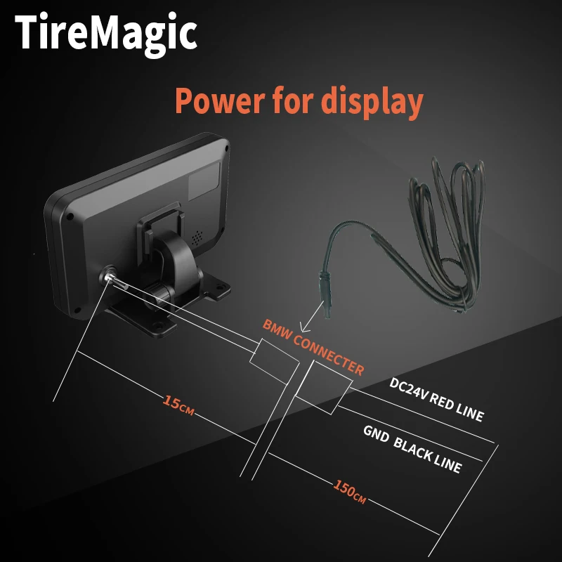 Mining truck 6 wheel 200psi 11.8mm 12mm external tpms wireless tire pressure monitoring system for big otr truck tire